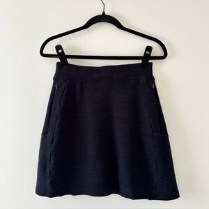 Ibex Izzi Skirt Merino Wool A-Line Mini Knee-Length Side Zip Pockets Stretch